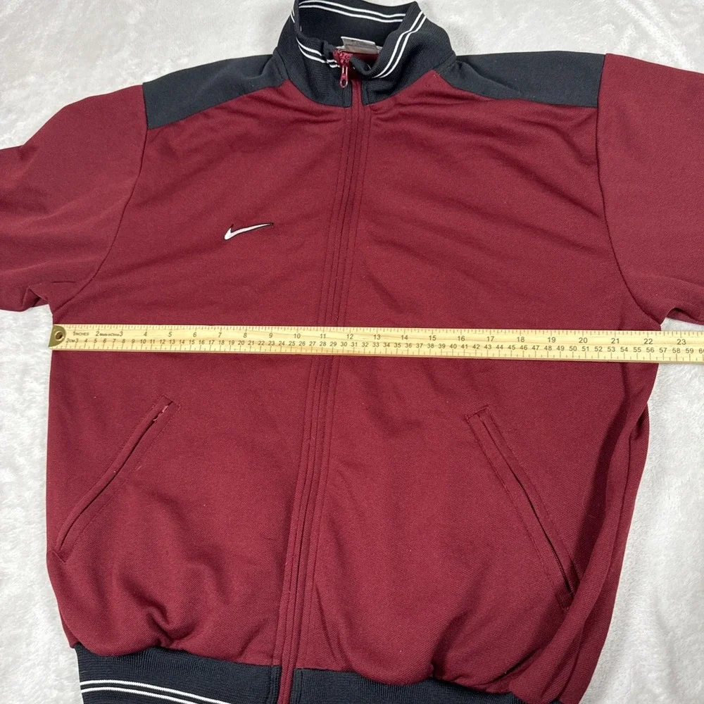 Vintage Y2k Nike Team Full Zip Embroidered Track Jacket Maroon Medium Tech